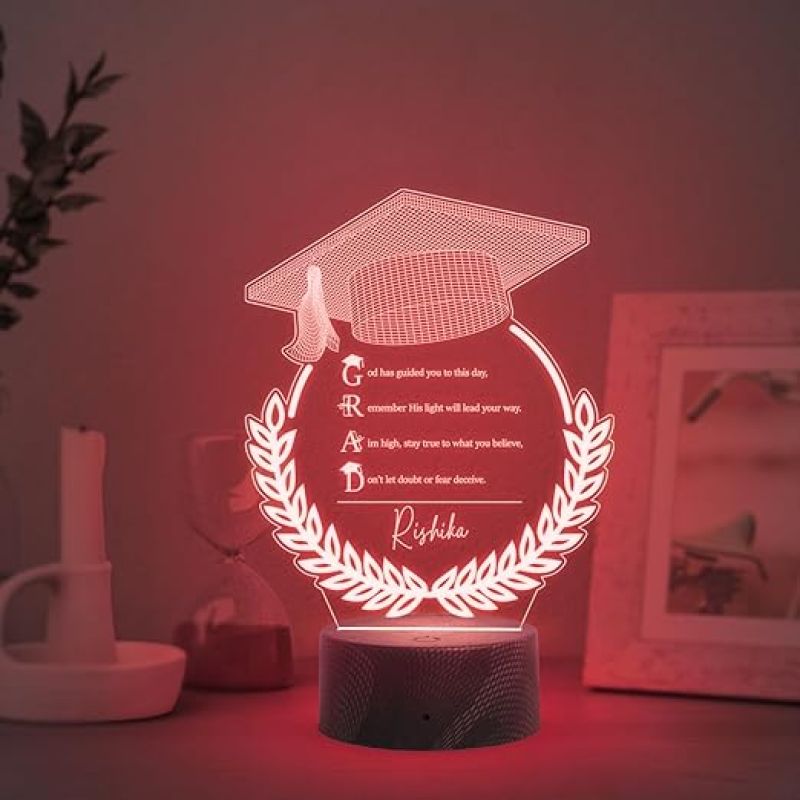 Personalized Graduation Cap night lamp with Multicolored Light Customized with Name Graduation Gift for Student Daughter & Son, Doctor, Law Students, Engineers, Nurse