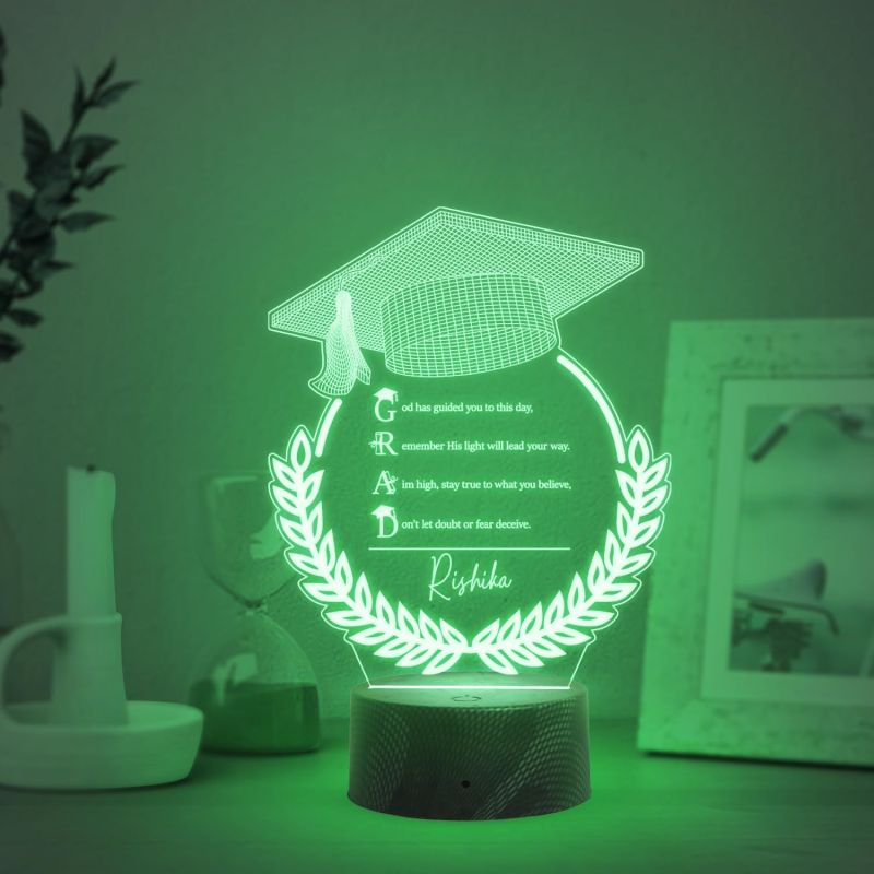 Personalized Graduation Cap night lamp with Multicolored Light Customized with Name Graduation Gift for Student Daughter & Son, Doctor, Law Students, Engineers, Nurse