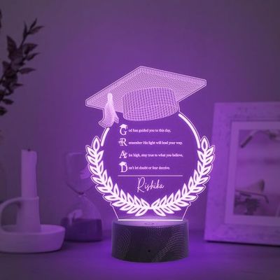 Personalized Graduation Cap night lamp with Multicolored Light Customized with Name Graduation Gift for Student Daughter & Son, Doctor, Law Students, Engineers, Nurse