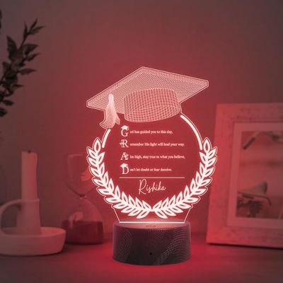 Personalized Graduation Cap night lamp with Multicolored Light Customized with Name Graduation Gift for Student Daughter & Son, Doctor, Law Students, Engineers, Nurse