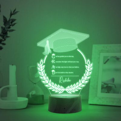 Personalized Graduation Cap night lamp with Multicolored Light Customized with Name Graduation Gift for Student Daughter & Son, Doctor, Law Students, Engineers, Nurse