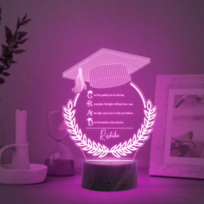 Personalized Graduation Cap night lamp with Multicolored Light Customized with Name Graduation Gift for Student Daughter & Son, Doctor, Law Students, Engineers, Nurse