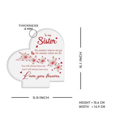 To My Sister Love You Forever Engraved Night Lamp with Automatic Color Changing Light Gift for Sister , Gift for Raksha Bandhan, Birthday, Christmas