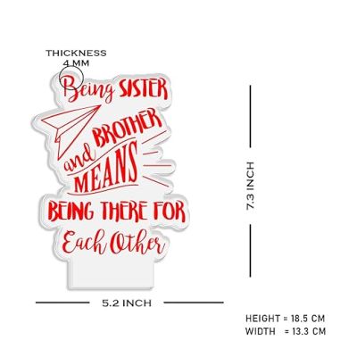 Gift Me Bazar Being Sister & Brother Means Being There for Each Other Engraved Night Lamp with Warm White Light Raksha Bandhan, Gift for Brother & Sister