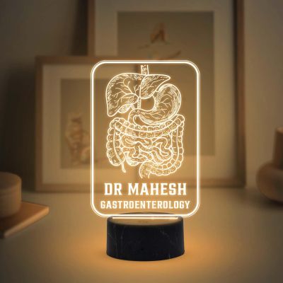 Personalized Gastroenterologist night lamp with Warm White Light Customized with Name Thankyou Gift for Gastroenterologist Doctor Clinic Decor