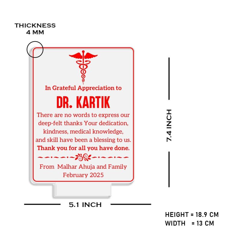 Personalized Doctor night lamp with Multicolored Light Customized with Name  Thankyou Gift for Physicians, Gynecologist, Physiotherapist