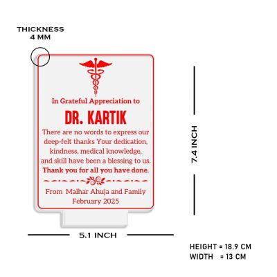 Personalized Doctor night lamp with Multicolored Light Customized with Name  Thankyou Gift for Physicians, Gynecologist, Physiotherapist