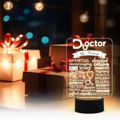 Personalized Doctor night lamp with Warm White Light Customized with Name Appreciation Gift for Doctor, Thankyou Gift for Doctor