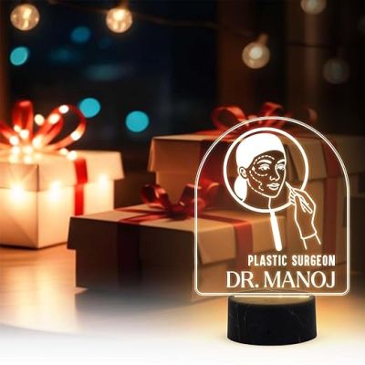 Personalized Plastic Surgeon Doctor night lamp with warm White Light Customized with Name Thankyou Gift for Plastic Surgeon Doctor Clinic Decor