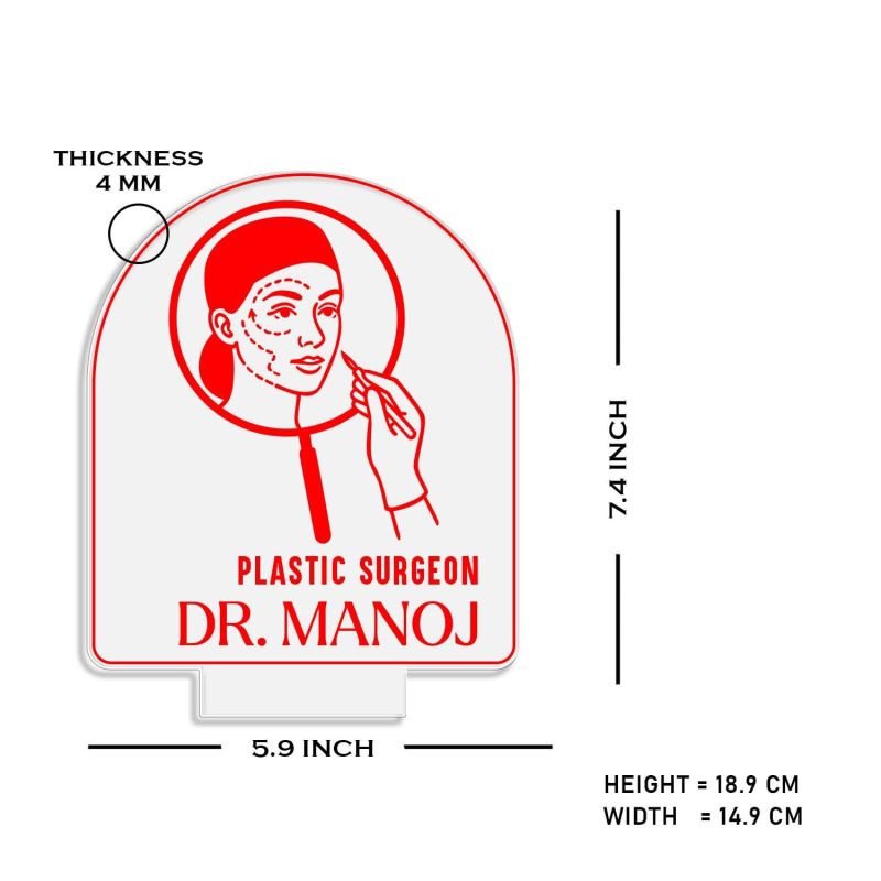 Personalized Plastic Surgeon Doctor night lamp with warm White Light Customized with Name Thankyou Gift for Plastic Surgeon Doctor Clinic Decor