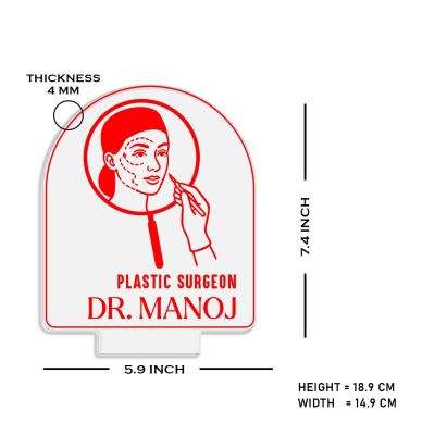 Personalized Plastic Surgeon Doctor night lamp with warm White Light Customized with Name Thankyou Gift for Plastic Surgeon Doctor Clinic Decor