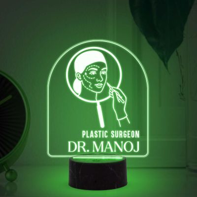 Personalized Plastic Surgeon Doctor night lamp with warm White Light Customized with Name Thankyou Gift for Plastic Surgeon Doctor Clinic Decor