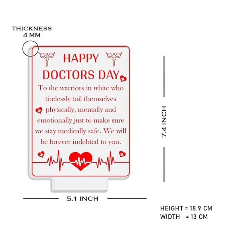 Happy Doctors Day Engraved night lamp with Multicolored Light Gift for Doctor Day , Appreciation Gift for Doctor