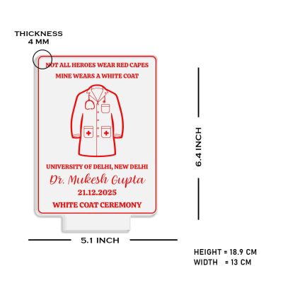 Personalized White Coat Ceremony night lamp with Warm White Light Customized with Name, University Name, Date Birthday Gift for Doctor, Gift for Medical Student, Happy Doctors Day Gift