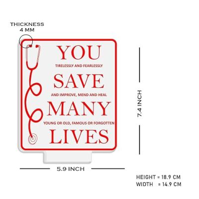 You Save Many Lives night lamp with Warm White Light Gift for Happy Doctors Day Thankyou Gift for Doctor , Thankyou Gift for Physicians, Gynecologist, Physiotherapist, Nurse & Doctor Appreciation Gift