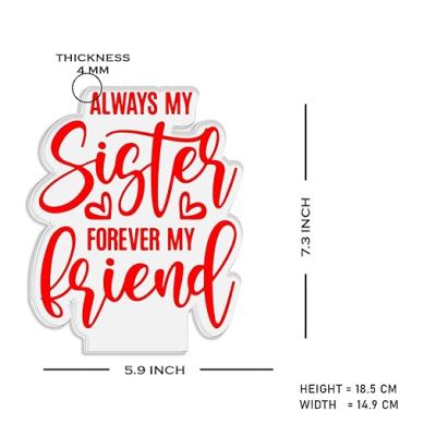 Always My Sister Forever My Friend Engraved night lamp with Multicolored Light Gift for Raksha Bandhan, Birthday, Christmas,