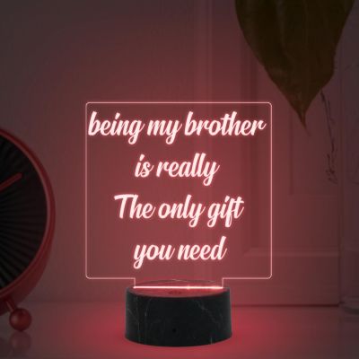 Being My Brother is Really The Only Gift You Need Engraved night lamp with Multicolored Light Gift for Raksha Bandhan, Birthday, Christmas, Best Gift For Sister