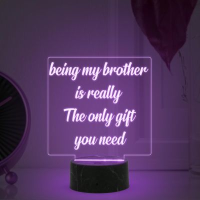 Being My Brother is Really The Only Gift You Need Engraved night lamp with Multicolored Light Gift for Raksha Bandhan, Birthday, Christmas, Best Gift For Sister