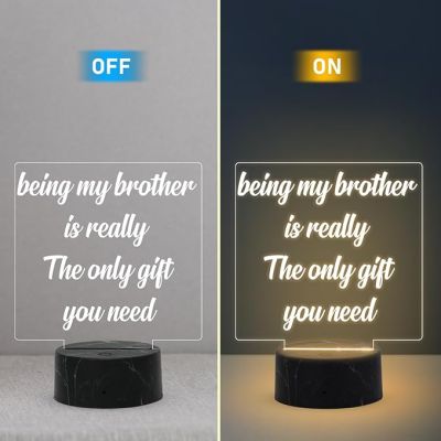 Being My Brother is Really The Only Gift You Need Engraved night lamp with Warm White Light Gift for Raksha Bandhan, Birthday, Christmas, Best Gift For Brother