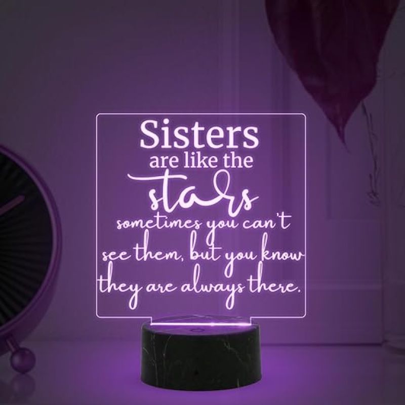 Sisters are like the stars night lamp with Multicolored Light Gift for Sister , Birthday Gift for Sister , Raksha Bandhan Gift for Sister , Surprise Gift for Sister