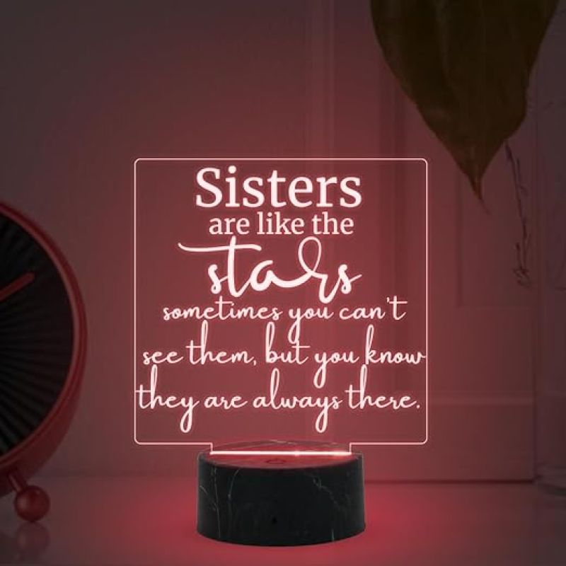Sisters are like the stars night lamp with Multicolored Light Gift for Sister , Birthday Gift for Sister , Raksha Bandhan Gift for Sister , Surprise Gift for Sister