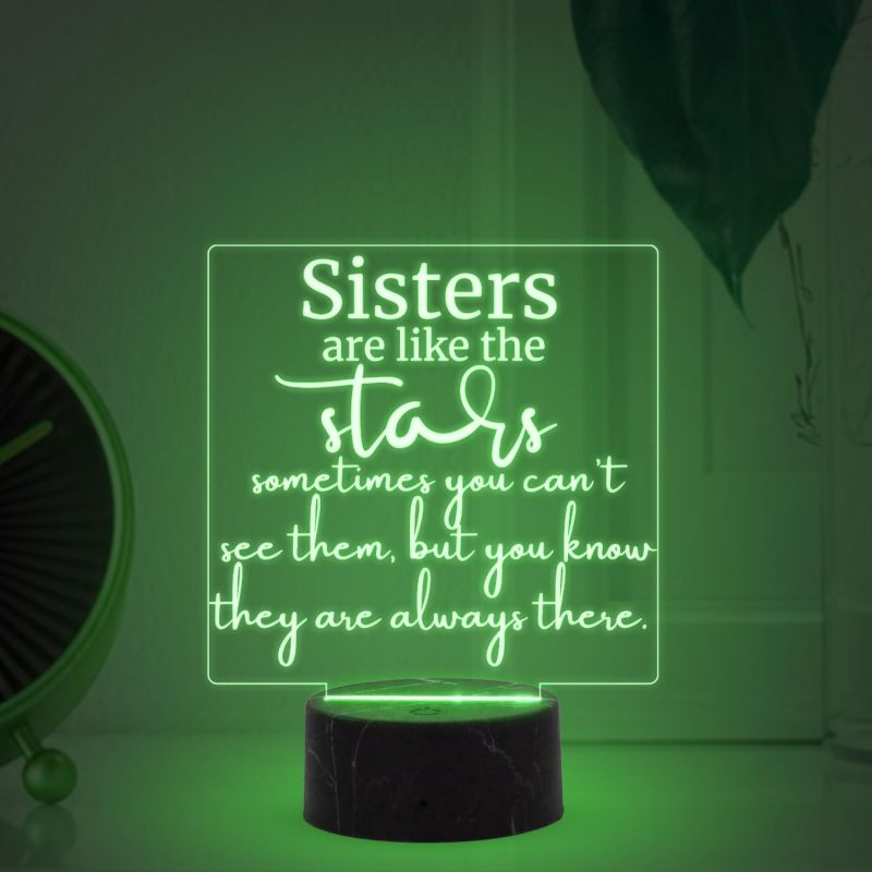 Sisters are like the stars night lamp with Multicolored Light Gift for Sister , Birthday Gift for Sister , Raksha Bandhan Gift for Sister , Surprise Gift for Sister
