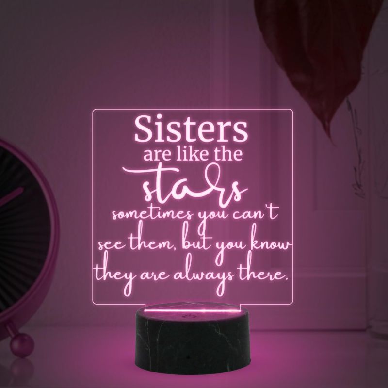 Sisters are like the stars night lamp with Multicolored Light Gift for Sister , Birthday Gift for Sister , Raksha Bandhan Gift for Sister , Surprise Gift for Sister