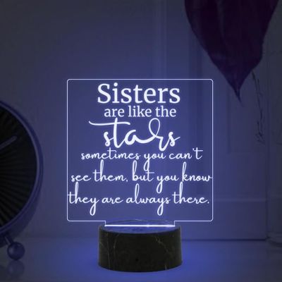 Sisters are like the stars night lamp with Multicolored Light Gift for Sister , Birthday Gift for Sister , Raksha Bandhan Gift for Sister , Surprise Gift for Sister