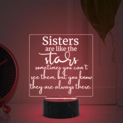 Sisters are like the stars night lamp with Multicolored Light Gift for Sister , Birthday Gift for Sister , Raksha Bandhan Gift for Sister , Surprise Gift for Sister