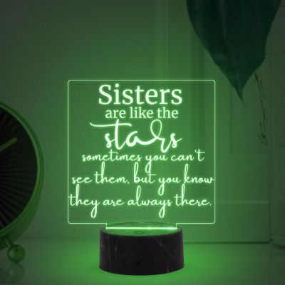 Sisters are like the stars night lamp with Multicolored Light Gift for Sister , Birthday Gift for Sister , Raksha Bandhan Gift for Sister , Surprise Gift for Sister