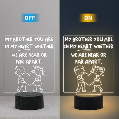 My Brother You are in My Heart night lamp with Warm White Light  Gift for Sister , Birthday Gift for Sister , Raksha Bandhan Gift for Sister , Surprise Gift for Sister
