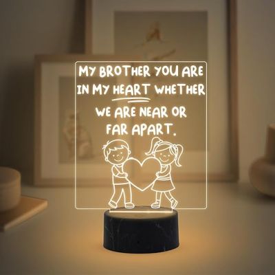 My Brother You are in My Heart night lamp with Warm White Light  Gift for Sister , Birthday Gift for Sister , Raksha Bandhan Gift for Sister , Surprise Gift for Sister
