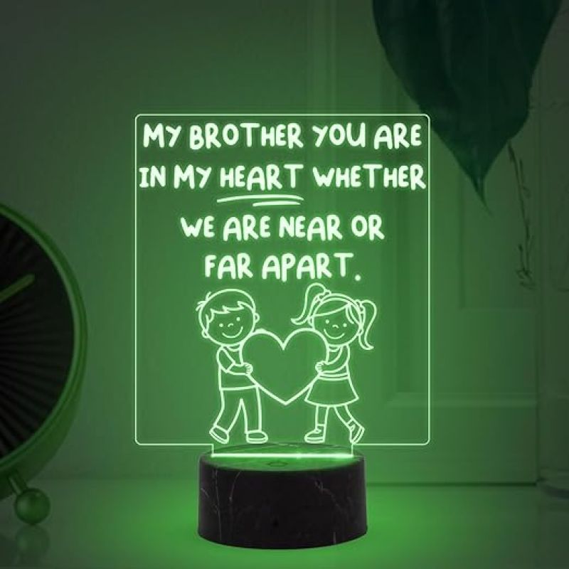 My Brother You are in My Heart night lamp with Multicolored Light Gift for Sister , Birthday Gift for Sister , Raksha Bandhan Gift for Sister , Surprise Gift for Sister