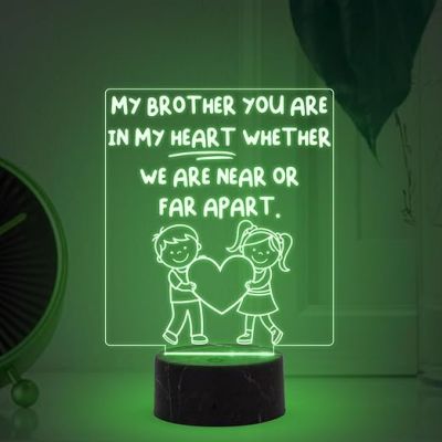 My Brother You are in My Heart night lamp with Multicolored Light Gift for Sister , Birthday Gift for Sister , Raksha Bandhan Gift for Sister , Surprise Gift for Sister