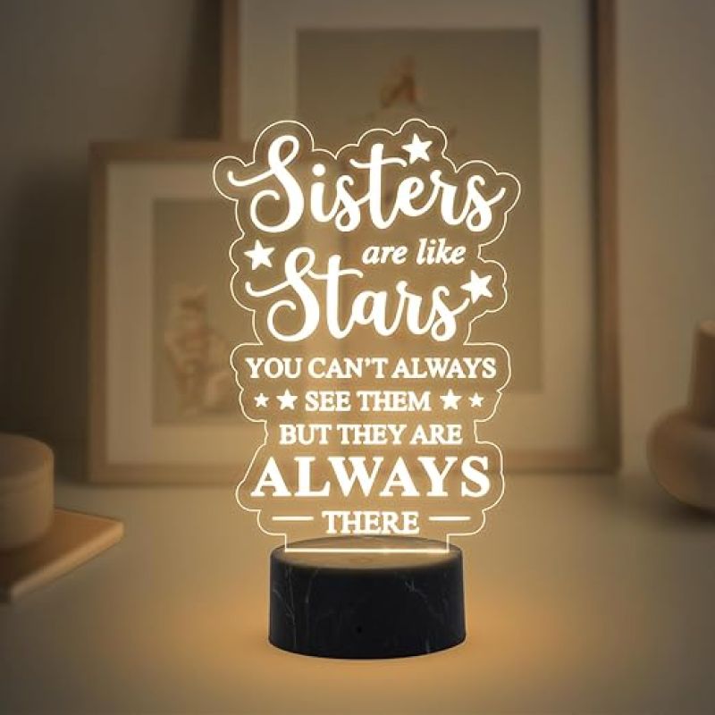 Sister are Like Stars night lamp with Warm White Light Gift for Sister , Birthday Gift for Sister , Raksha Bandhan Gift for Sister , Surprise Gift for Sister