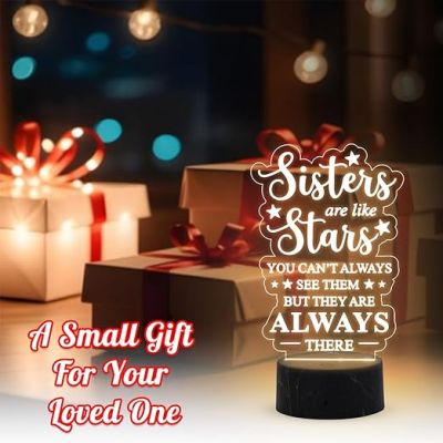 Sister are Like Stars night lamp with Warm White Light Gift for Sister , Birthday Gift for Sister , Raksha Bandhan Gift for Sister , Surprise Gift for Sister