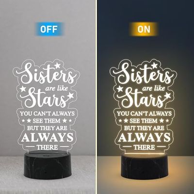 Sister are Like Stars night lamp with Warm White Light Gift for Sister , Birthday Gift for Sister , Raksha Bandhan Gift for Sister , Surprise Gift for Sister