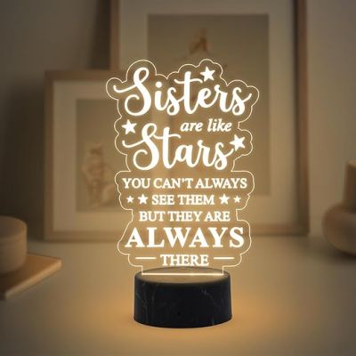 Sister are Like Stars night lamp with Warm White Light Gift for Sister , Birthday Gift for Sister , Raksha Bandhan Gift for Sister , Surprise Gift for Sister