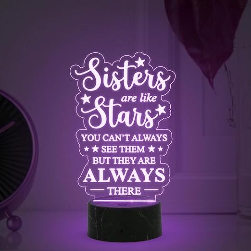 Sister are Like Stars night lamp with Multicolored Light Gift for Sister , Birthday Gift for Sister , Raksha Bandhan Gift for Sister , Surprise Gift for Sister