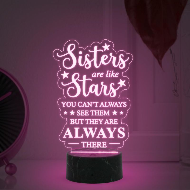 Sister are Like Stars night lamp with Multicolored Light Gift for Sister , Birthday Gift for Sister , Raksha Bandhan Gift for Sister , Surprise Gift for Sister
