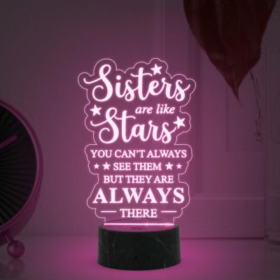 Sister are Like Stars night lamp with Multicolored Light Gift for Sister , Birthday Gift for Sister , Raksha Bandhan Gift for Sister , Surprise Gift for Sister