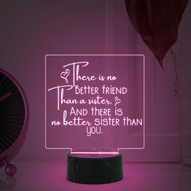 There is No Better Friend Than A Sister night lamp with Multicolored Light Gift for Sister , Birthday Gift for Sister , Raksha Bandhan Gift for Sister , Surprise Gift for Sister