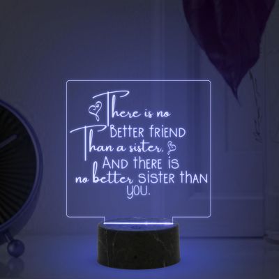 There is No Better Friend Than A Sister night lamp with Multicolored Light Gift for Sister , Birthday Gift for Sister , Raksha Bandhan Gift for Sister , Surprise Gift for Sister
