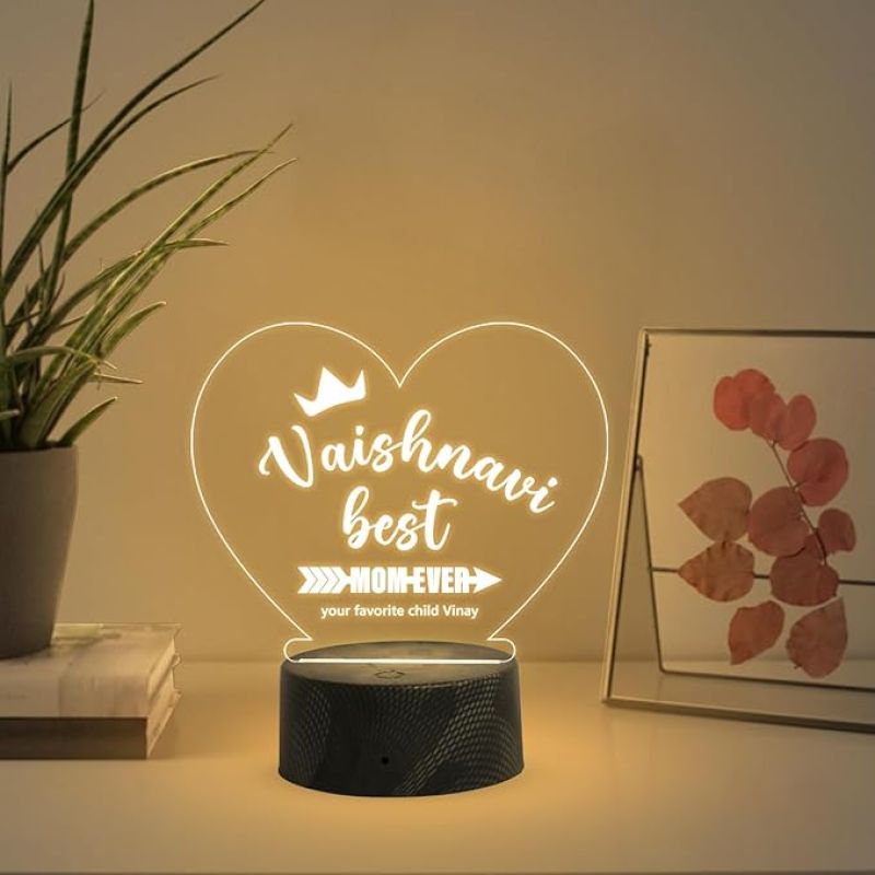 Best Mom Ever night Lamp with Warm White Light Customize with Name Birthday Gift for Mom from Daughter & Son , Surprise Gift for Mom , Mothers Day Gift