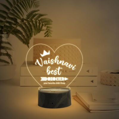 Best Mom Ever night Lamp with Warm White Light Customize with Name Birthday Gift for Mom from Daughter & Son , Surprise Gift for Mom , Mothers Day Gift