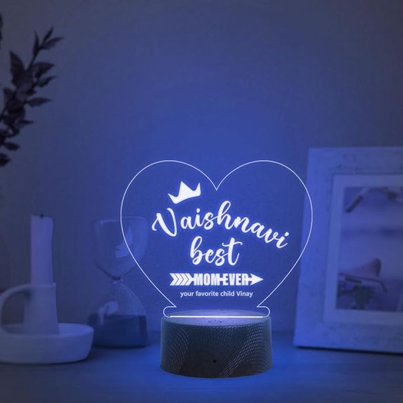 Best Mom Ever night Lamp with Multicolored Light Customize with Name Birthday Gift for Mom from Daughter & Son, Surprise Gift for Mom, Mothers Day Gift
