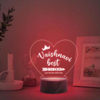 Best Mom Ever night Lamp with Multicolored Light Customize with Name Birthday Gift for Mom from Daughter & Son, Surprise Gift for Mom, Mothers Day Gift
