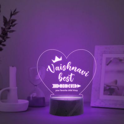 Best Mom Ever night Lamp with Multicolored Light Customize with Name Birthday Gift for Mom from Daughter & Son, Surprise Gift for Mom, Mothers Day Gift