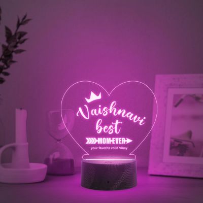 Best Mom Ever night Lamp with Multicolored Light Customize with Name Birthday Gift for Mom from Daughter & Son, Surprise Gift for Mom, Mothers Day Gift