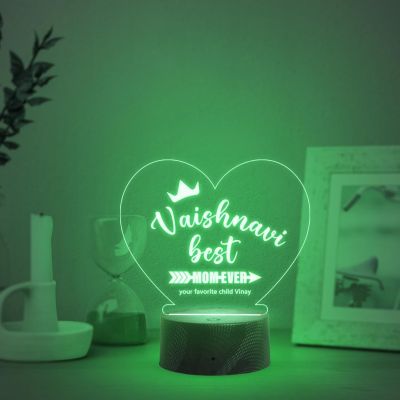 Best Mom Ever night Lamp with Multicolored Light Customize with Name Birthday Gift for Mom from Daughter & Son, Surprise Gift for Mom, Mothers Day Gift